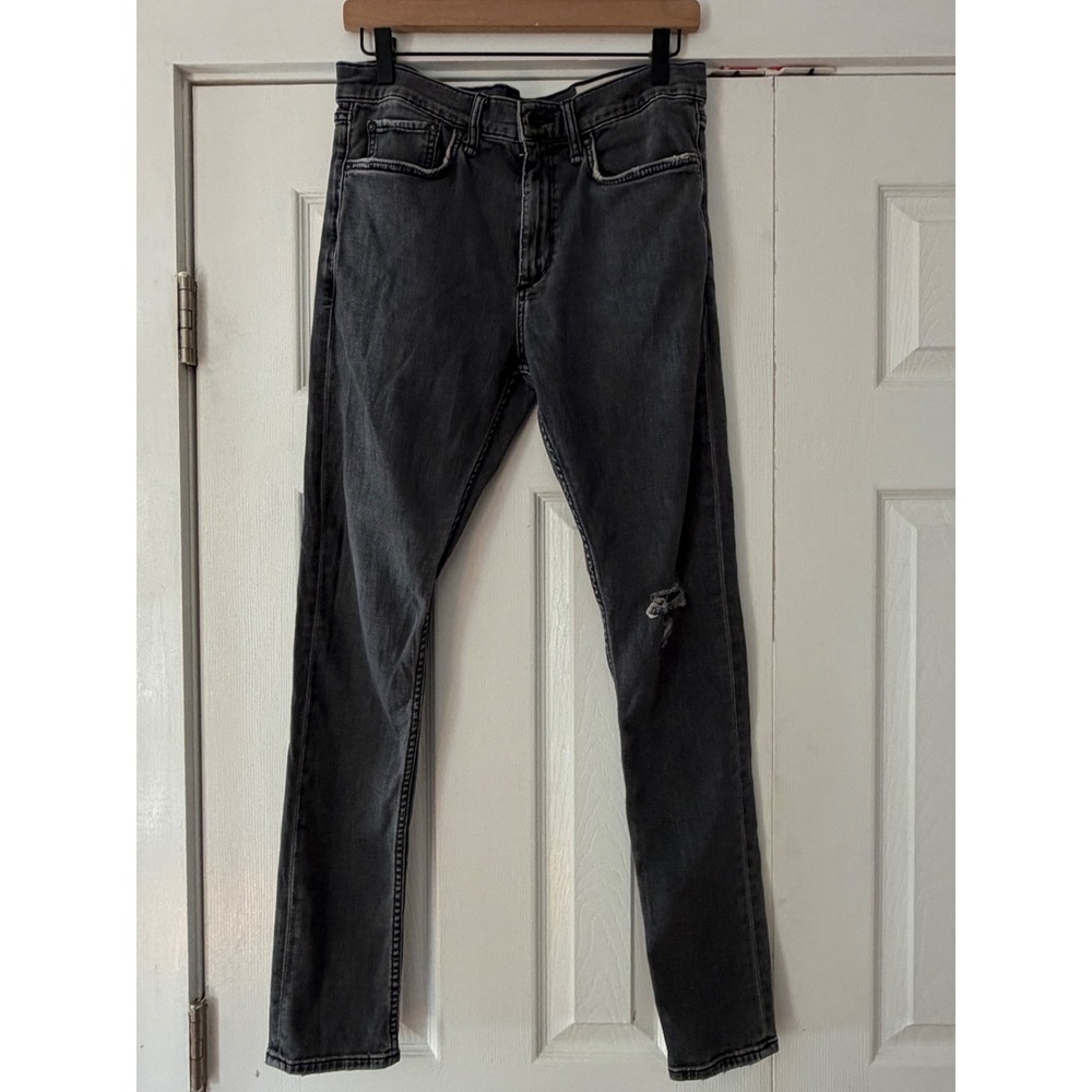 Rag & Bone Fit 1 Skinny Jeans Mens 33x32 Summit Grey Distressed